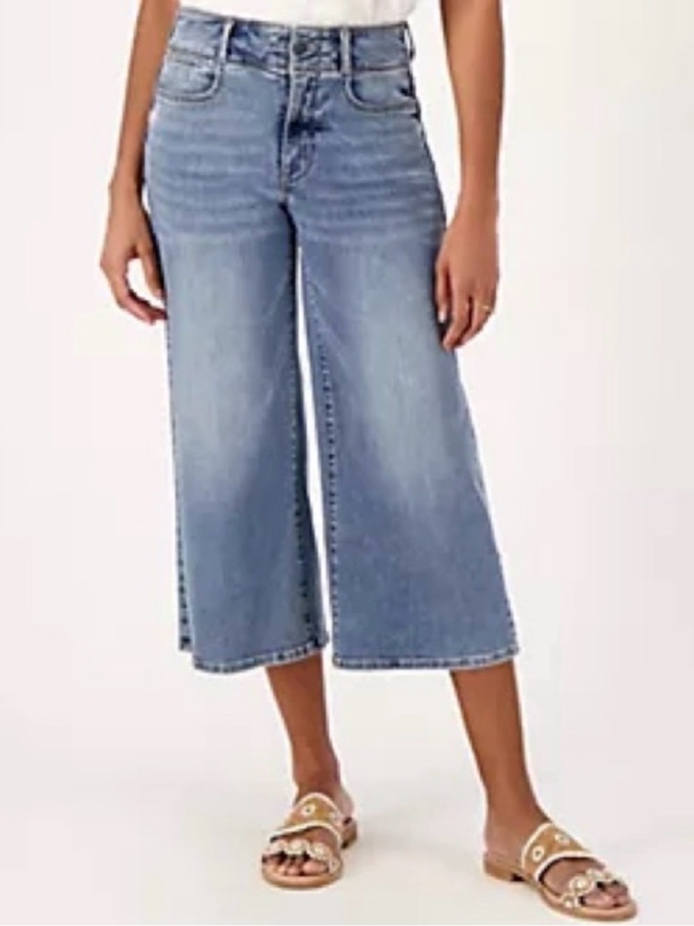 NYDJ Medium Blue Capri Wide-Leg Jeans